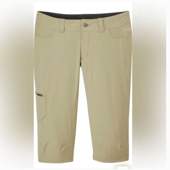 NWT Outdoor Research Women's 4 Ferrosi Capris Khaki 269194 Hiking SPF 50 - Picture 1 of 11